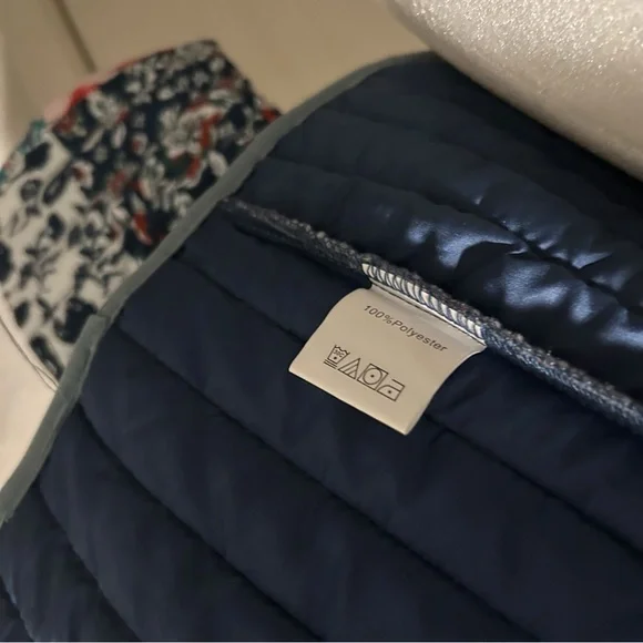 Warm Trendy Quilted Jacket Open Front Multi-Color All-Over Floral Print Small - Picture 10 of 16